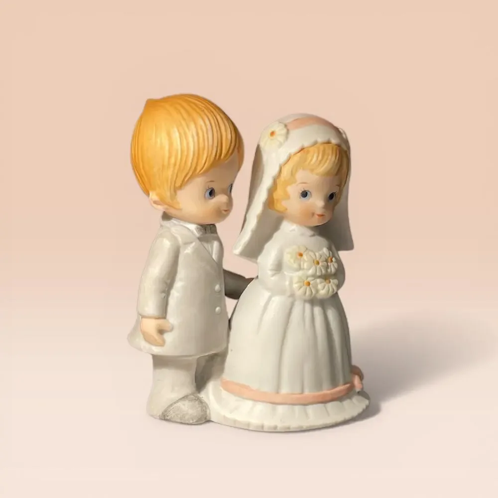Vtg. 80s Bride and Groom The Christopher Collection Wedding Cake Topper Classic
